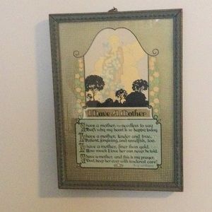 Vintage Mother framed poem
